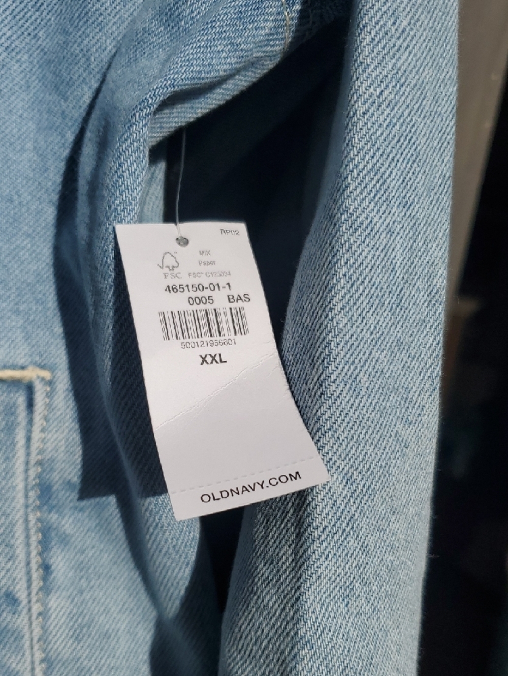 Old Navy Light Wash Blue Denim Jacket XXL - Picture 5 of 8